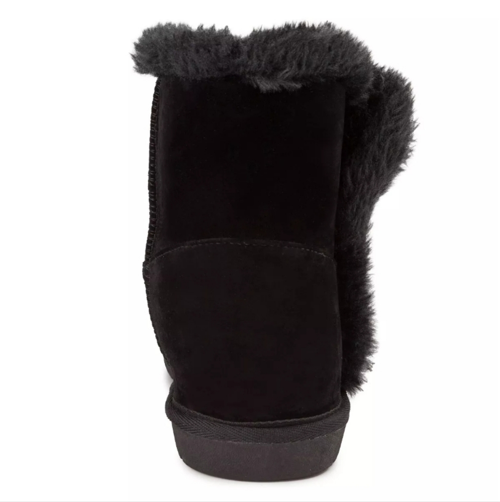 Sugar Polly Fuzzy Winter Booties Black -8 - Picture 3 of 9